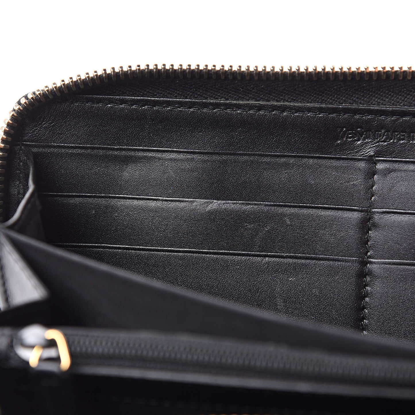 Textured Patent Monogram Belle De Jour Zip Around Wallet Black