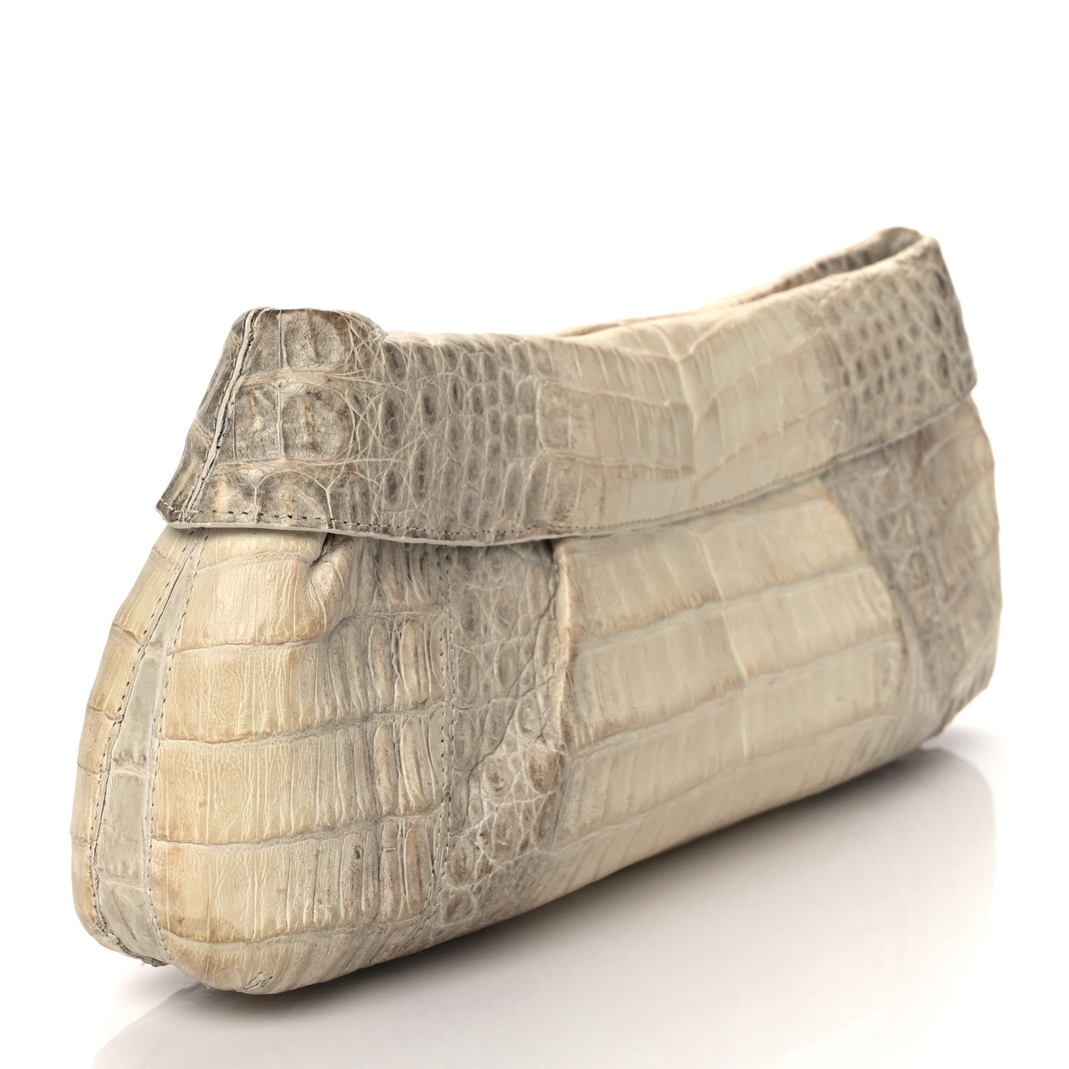 Nancy Gonzalez Crocodile Foldover Clutch Beige 3 of 12