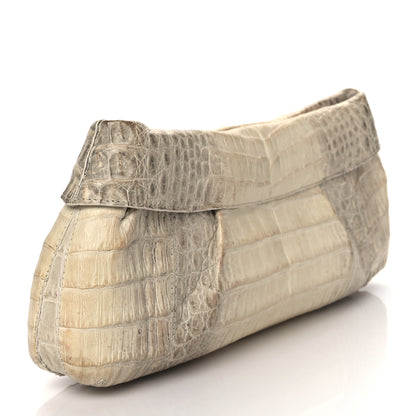 Nancy Gonzalez Crocodile Foldover Clutch Beige 3 of 12