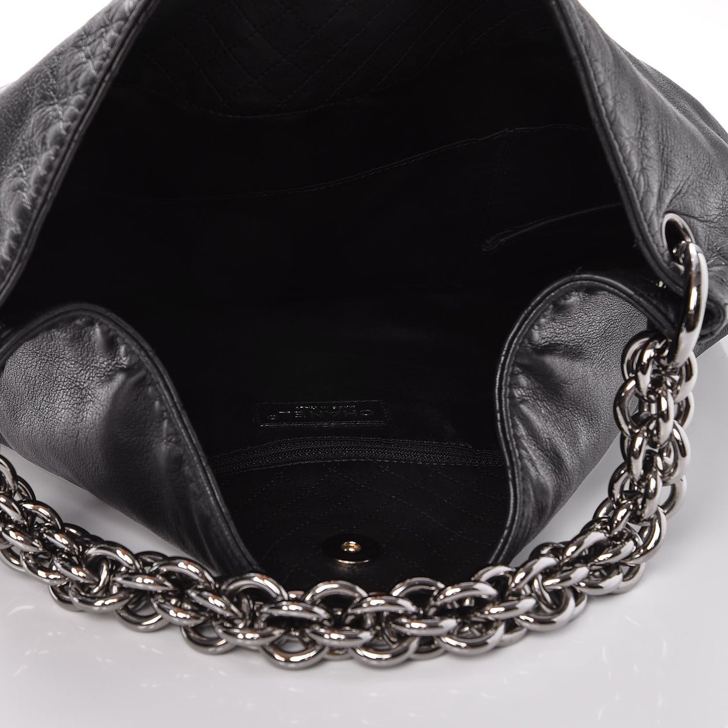 Lambskin Large Soft and Chain Hobo Black