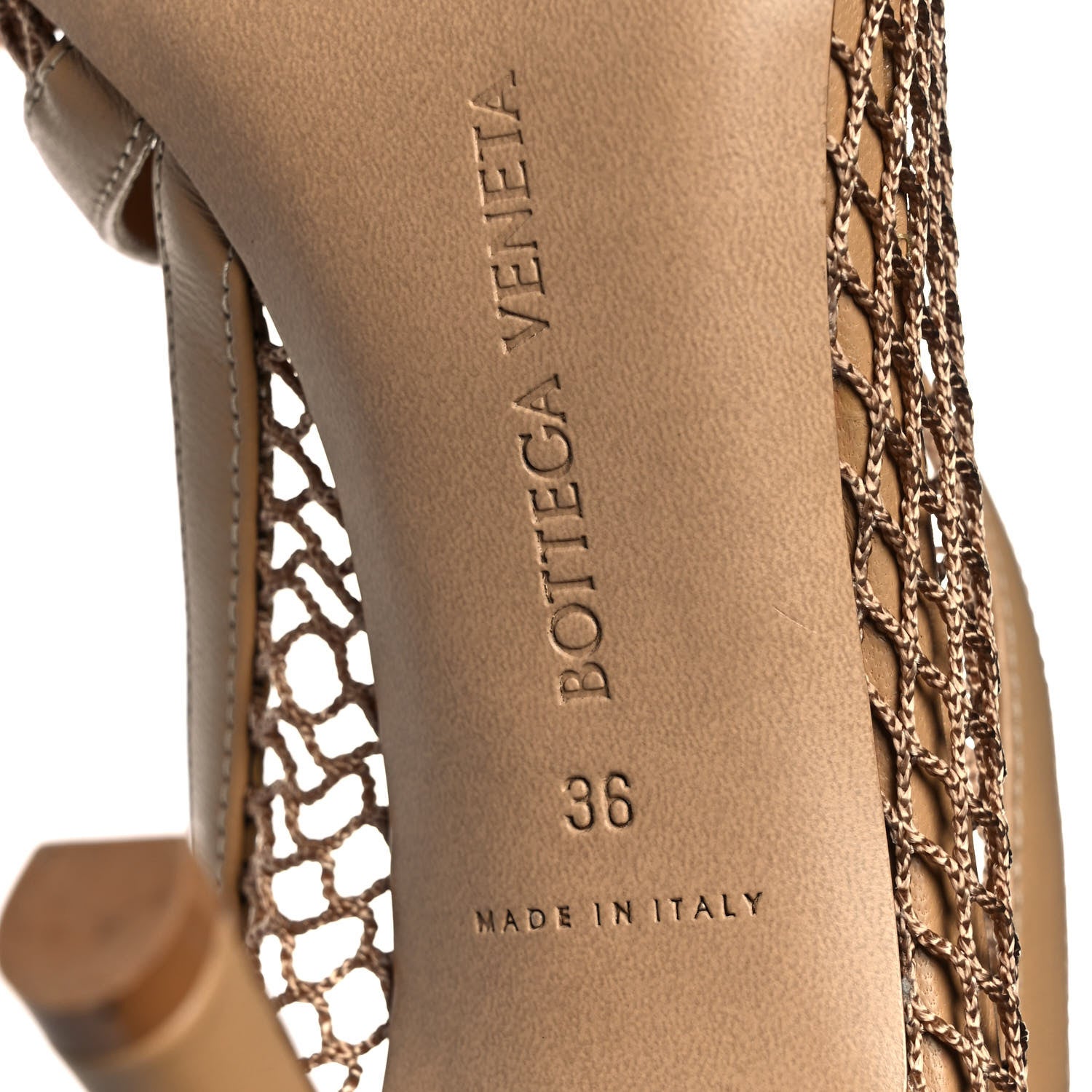 Bottega Veneta Mesh Nappa Chunky Chain Sandals 36 Beige Pony 6 of 7