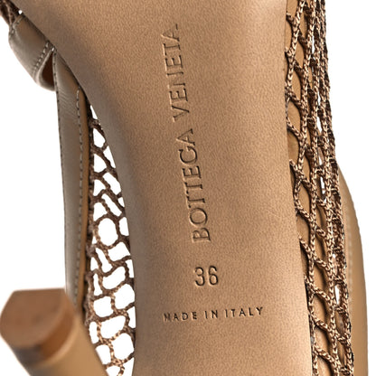 Bottega Veneta Mesh Nappa Chunky Chain Sandals 36 Beige Pony 6 of 7