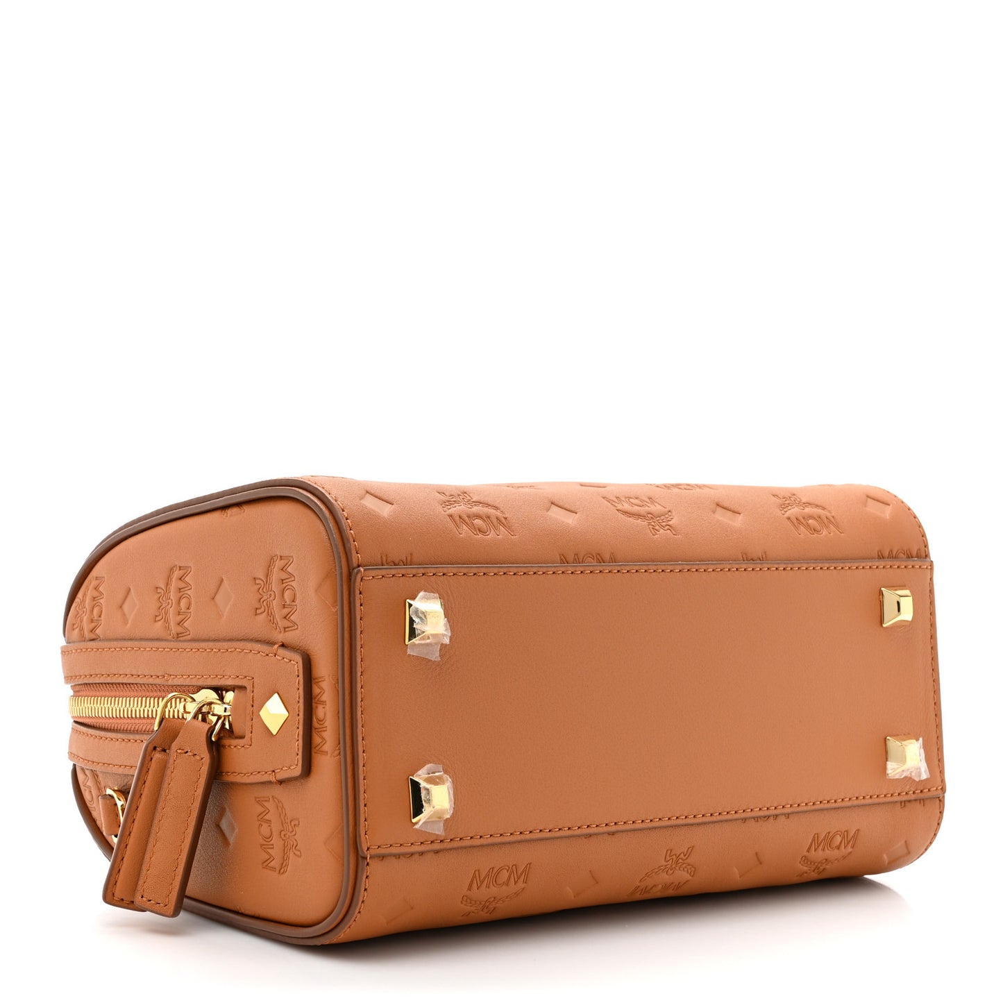Calfskin Ottomar Monogram Essential Boston Bag Cognac