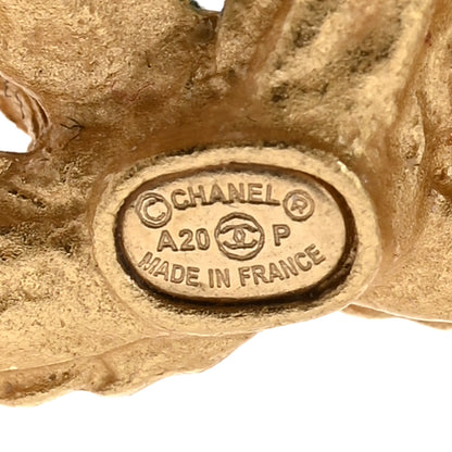Chanel Crystal 90’s Icon CC Stud Earrings Gold 4 of 5