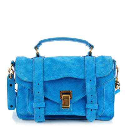 Proenza Schouler Suede Tiny PS1 Satchel Rip Tide 1 of 9