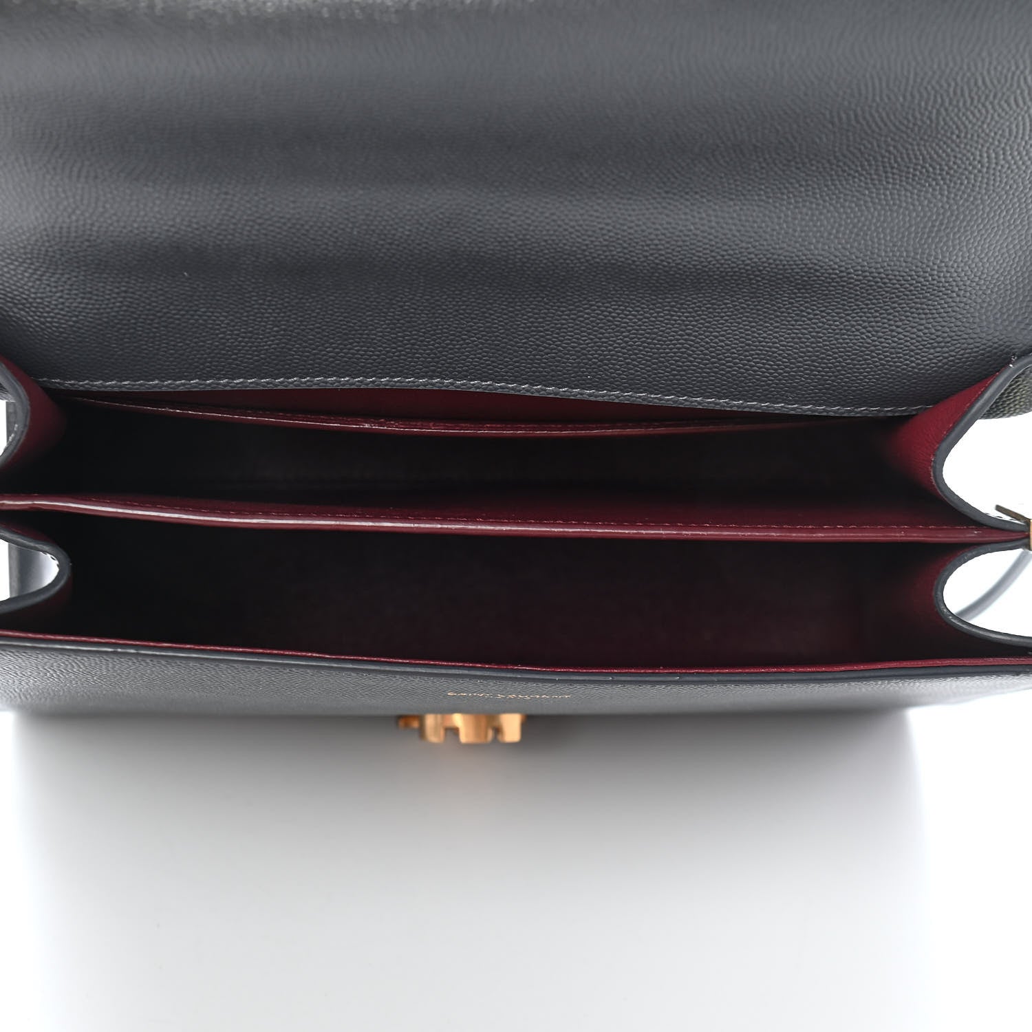 Saint Laurent Grain de Poudre Medium Classic Monogram Cassandra Top Handle Dark Smog 5 of 10