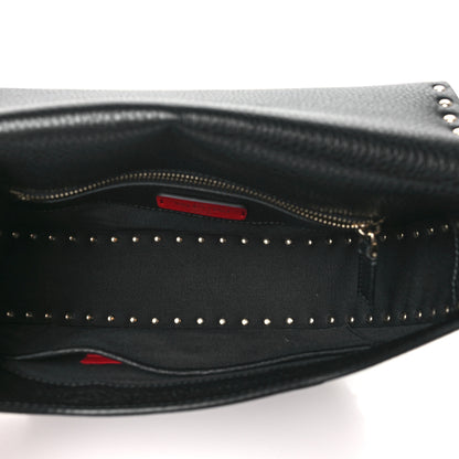 Valentino Garavani Calfskin Large Rockstud Halfmoon Saddle Bag Black 5 of 9