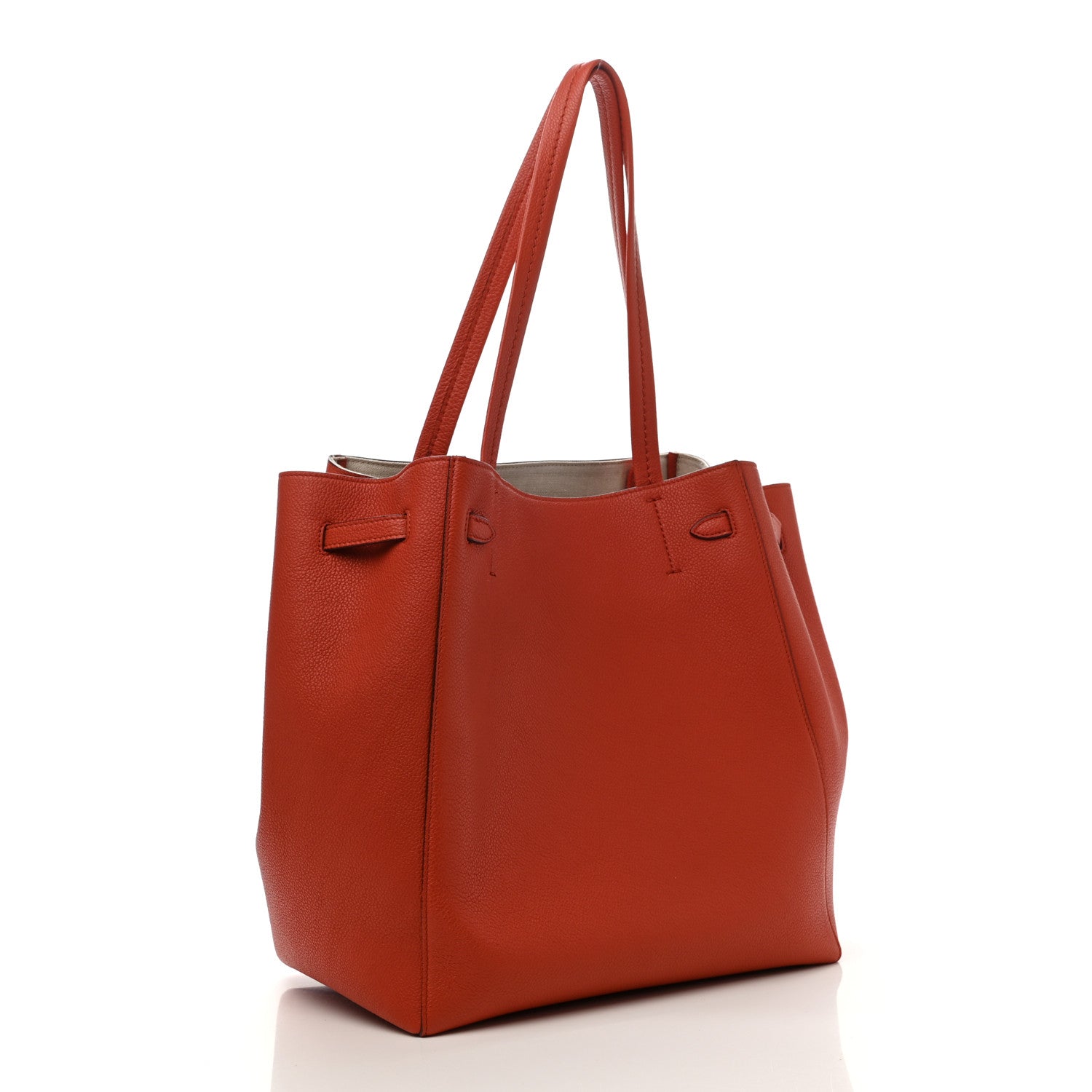 Celine Soft Grained Calfskin Small Belt Cabas Fox Red 2 of 18