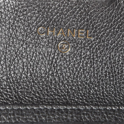 Chanel Metallic Calfskin Quilted Reissue Card Holder Wallet Grey 7 of 10