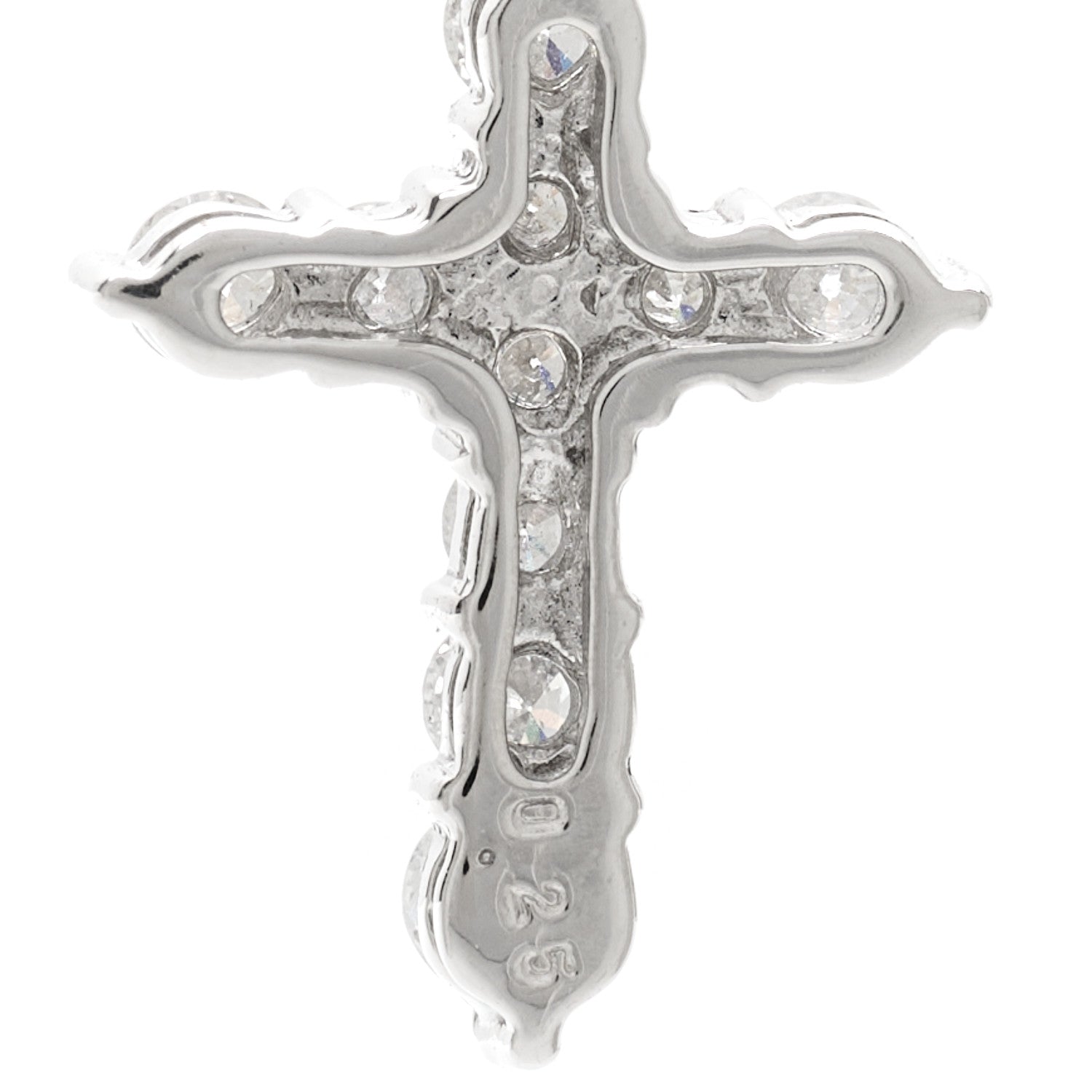 Parker & West by FASHIONPHILE Platinum Diamond .50ctw Cross Drop Earrings 4 of 5