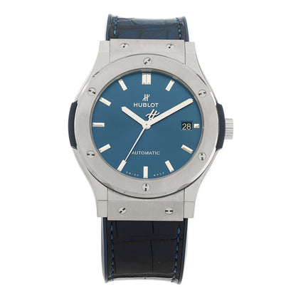 Hublot Titanium Alligator 45mm Classic Fusion Automatic Watch Blue 511.NX.7170.LR 1 of 4