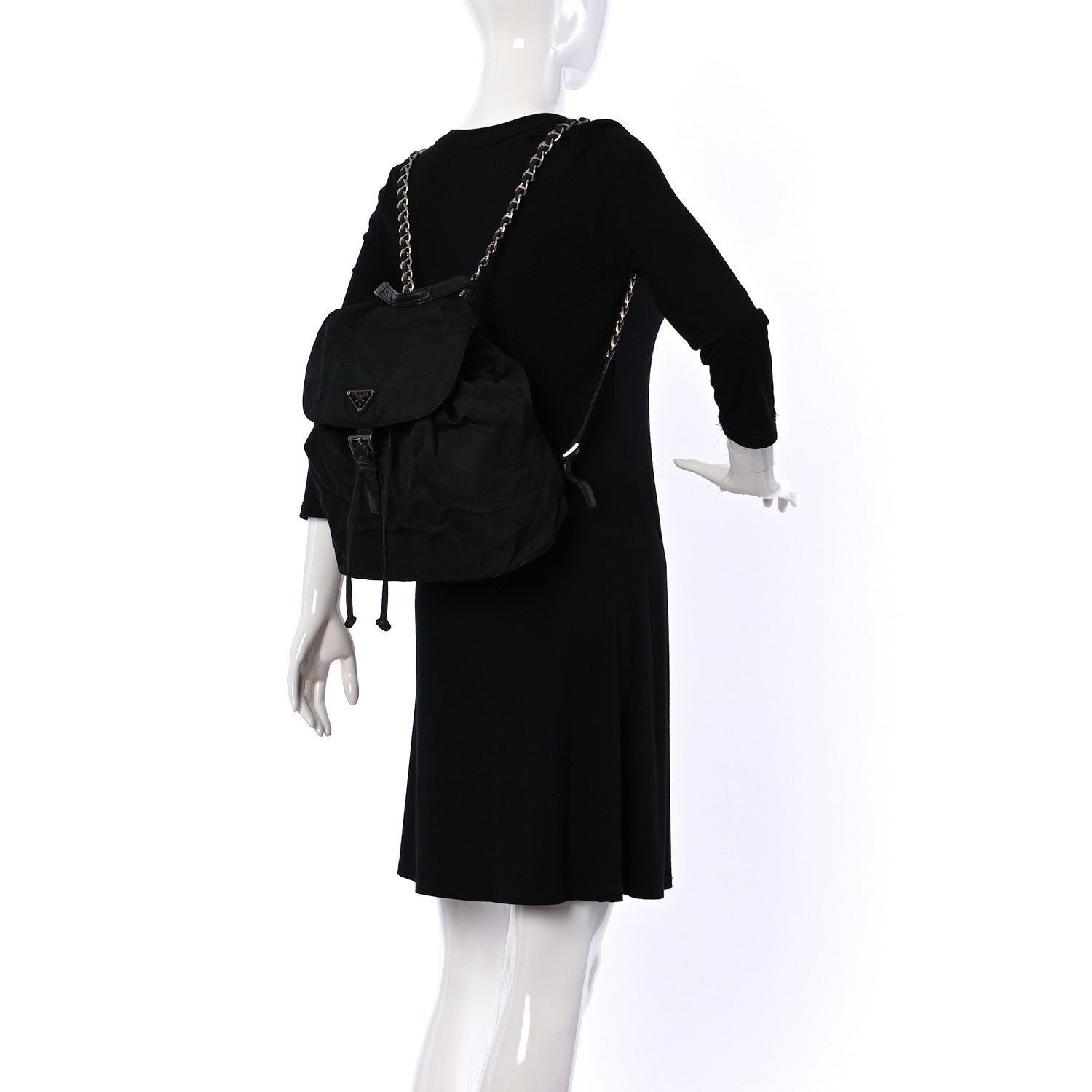 Prada Tessuto Nylon Vela Chain Backpack Black 2 of 20