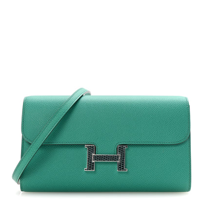 Hermes Epsom Lizard Constance Wallet To Go Vert Jade Vert Cypress 1 of 10