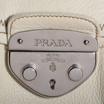 Prada Vitello Daino Foldover Pushlock Satchel Talco 11 of 11