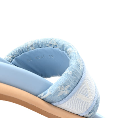 Louis Vuitton Monogram Denim LV Bliss Womens Comfort Mules 39 Turquoise 6 of 9