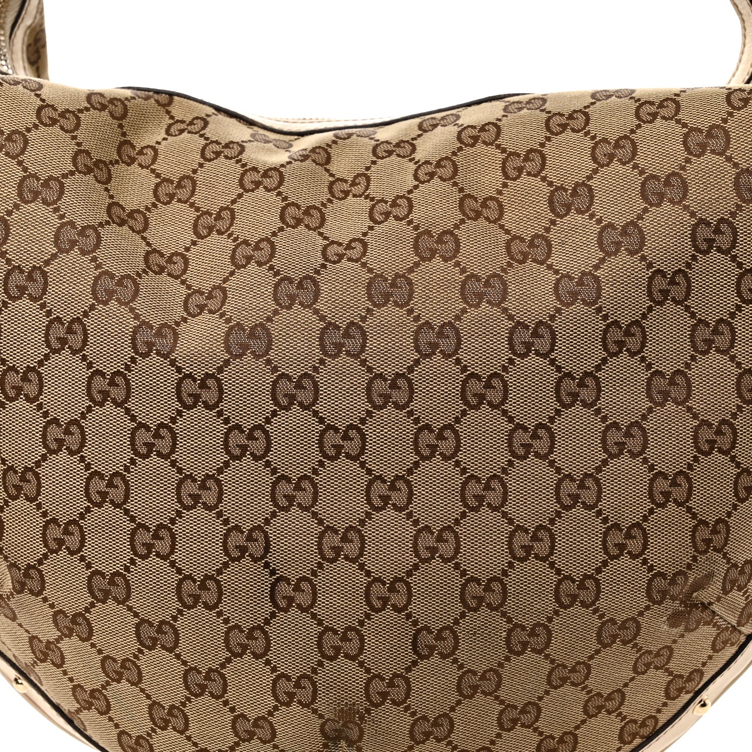 Gucci Monogram Large Biba Studded Hobo Off White 8 of 20