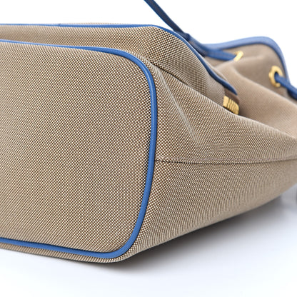 Prada Jacquard Logo Mini Bucket Crossbody Bag Corda Azzurro 9 of 10