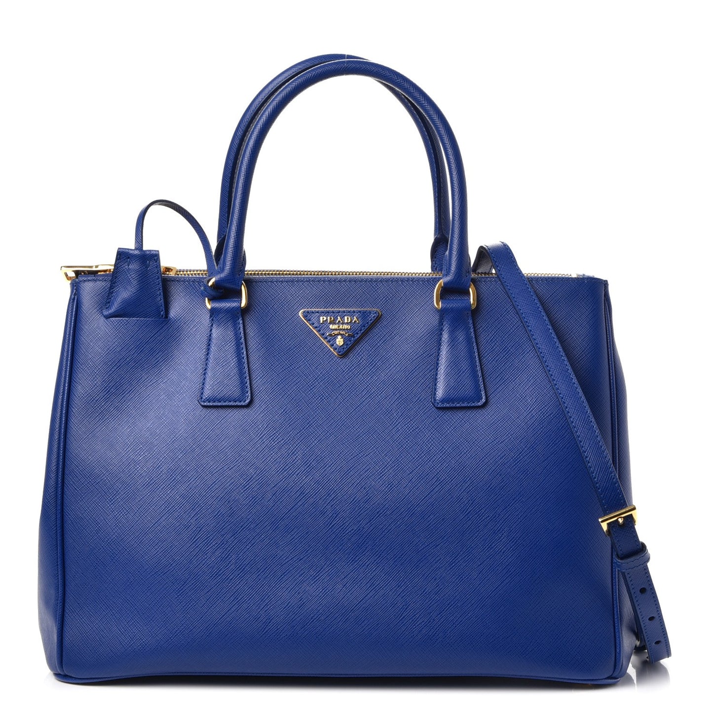 Saffiano Medium Galleria Double Zip Tote Royal