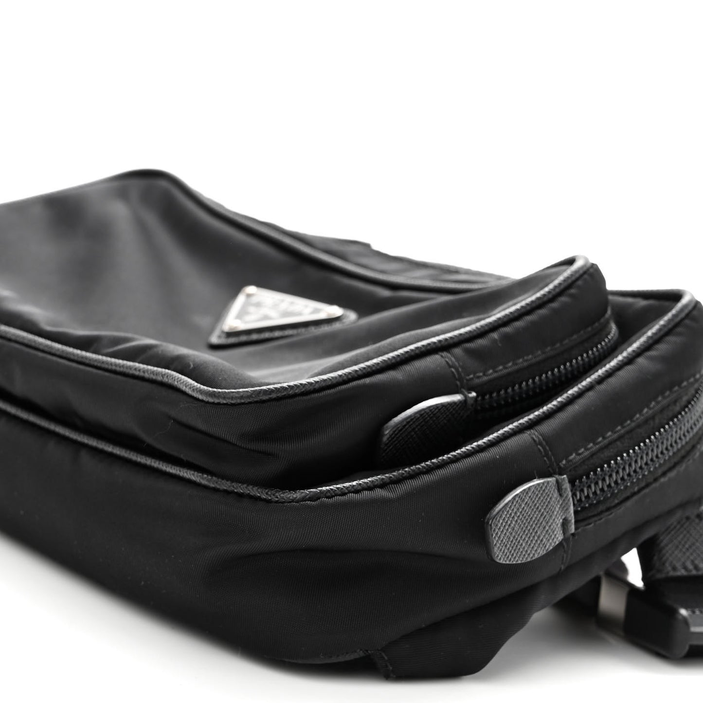 Re-Nylon Saffiano Belt Bag L Black