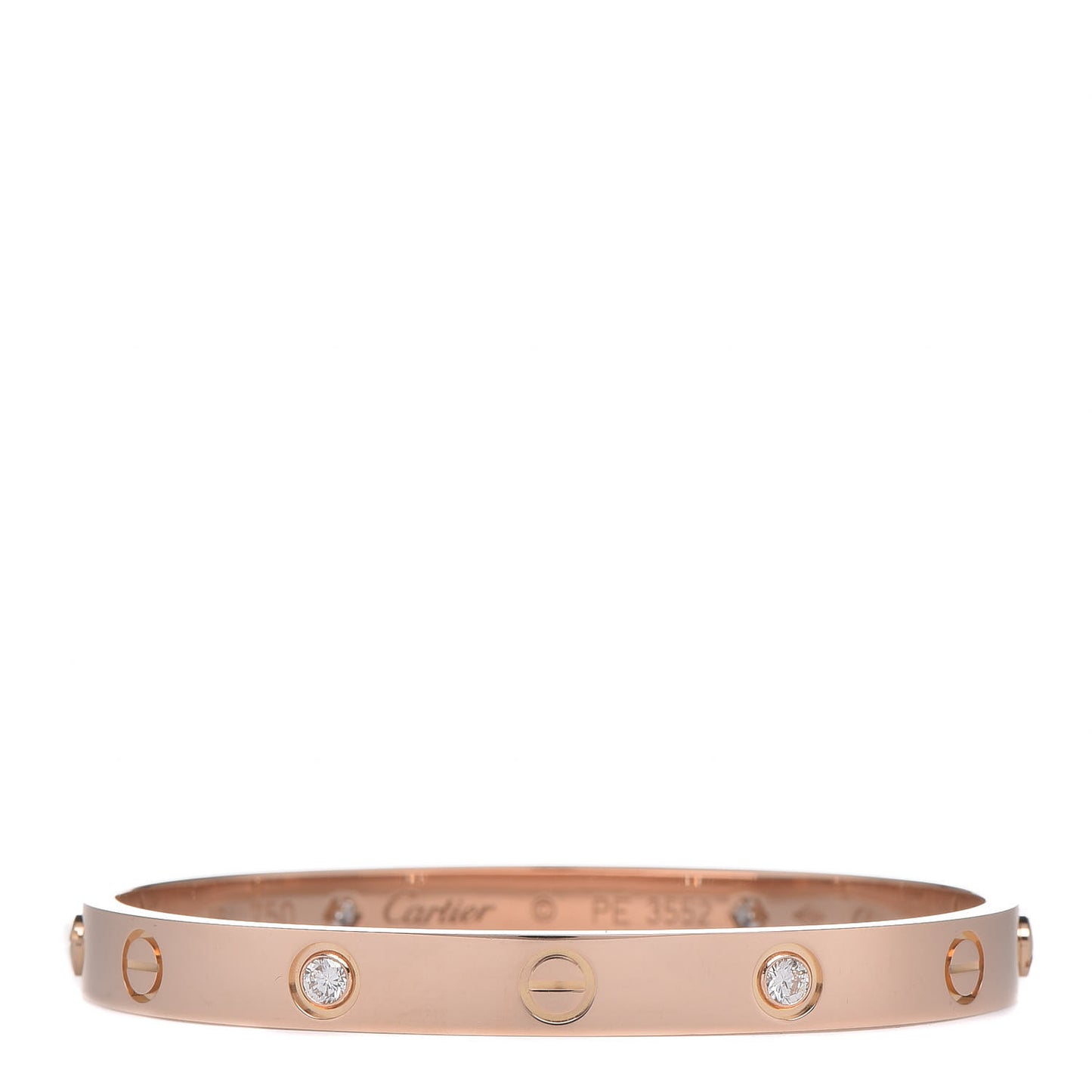 18K Pink Gold 4 Diamond LOVE Bracelet 16