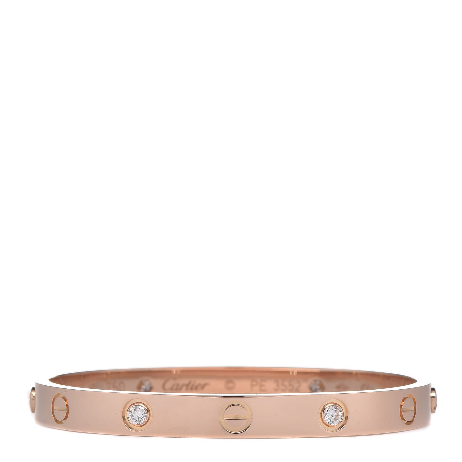 Cartier 18K Pink Gold 4 Diamond LOVE Bracelet 16 1 of 7