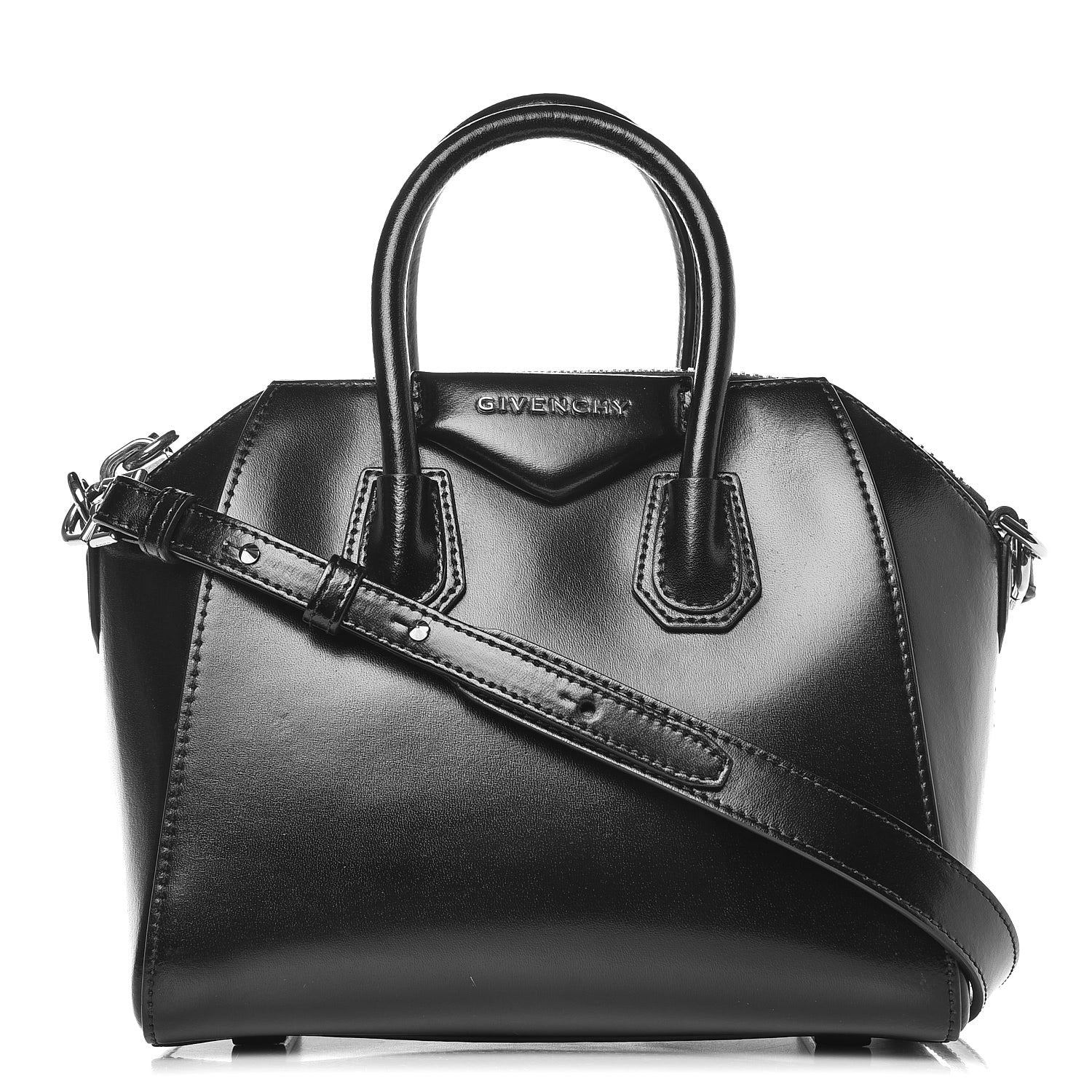 Givenchy Shiny Lord Calfskin Mini Antigona Black 2 of 15