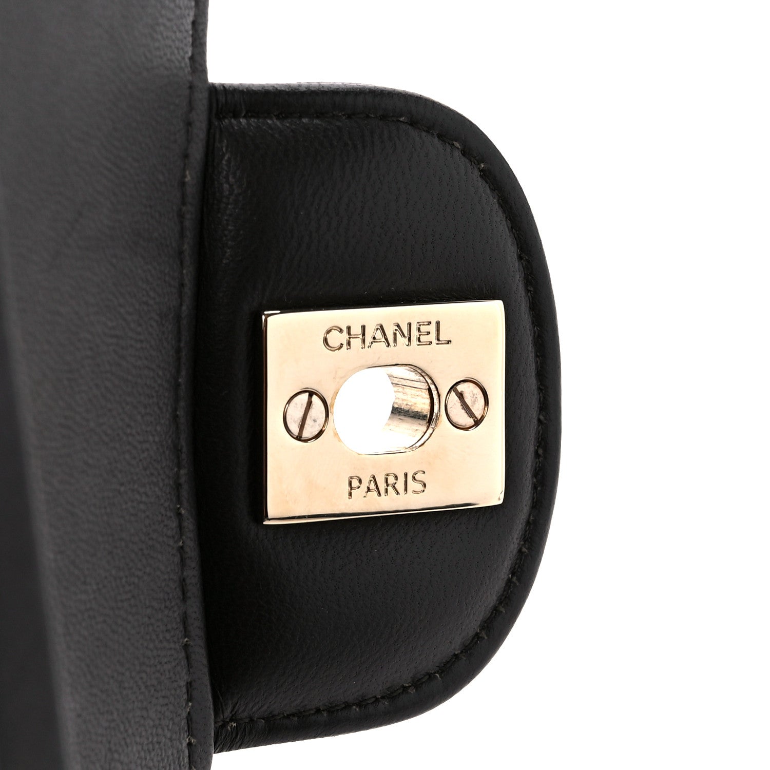Chanel Lambskin Chevron Quilted Medium Double Flap Black 7 of 11