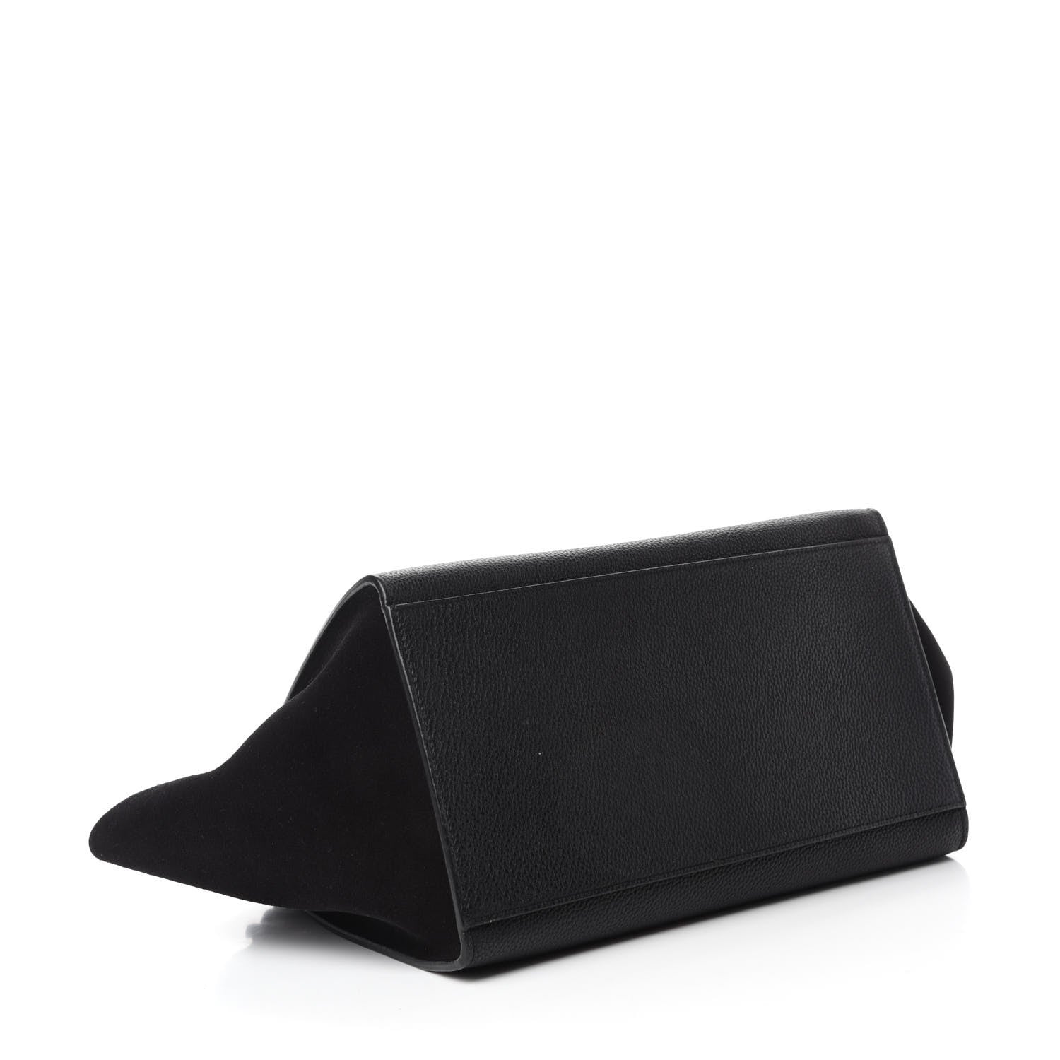 Celine Drummed Calfskin Suede Small Trapeze Black 4 of 11