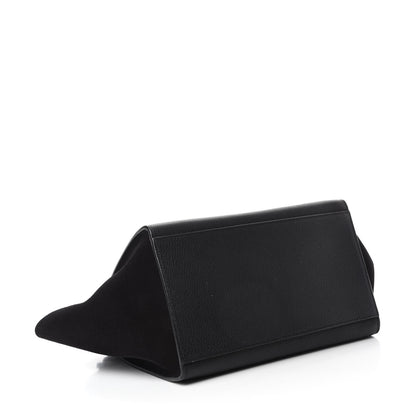 Celine Drummed Calfskin Suede Small Trapeze Black 4 of 11