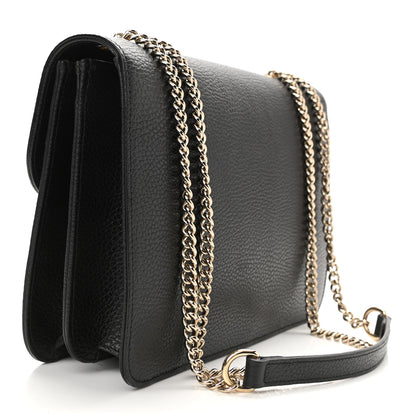 Gucci Dollar Calfskin Interlocking G Shoulder Bag Black 3 of 10