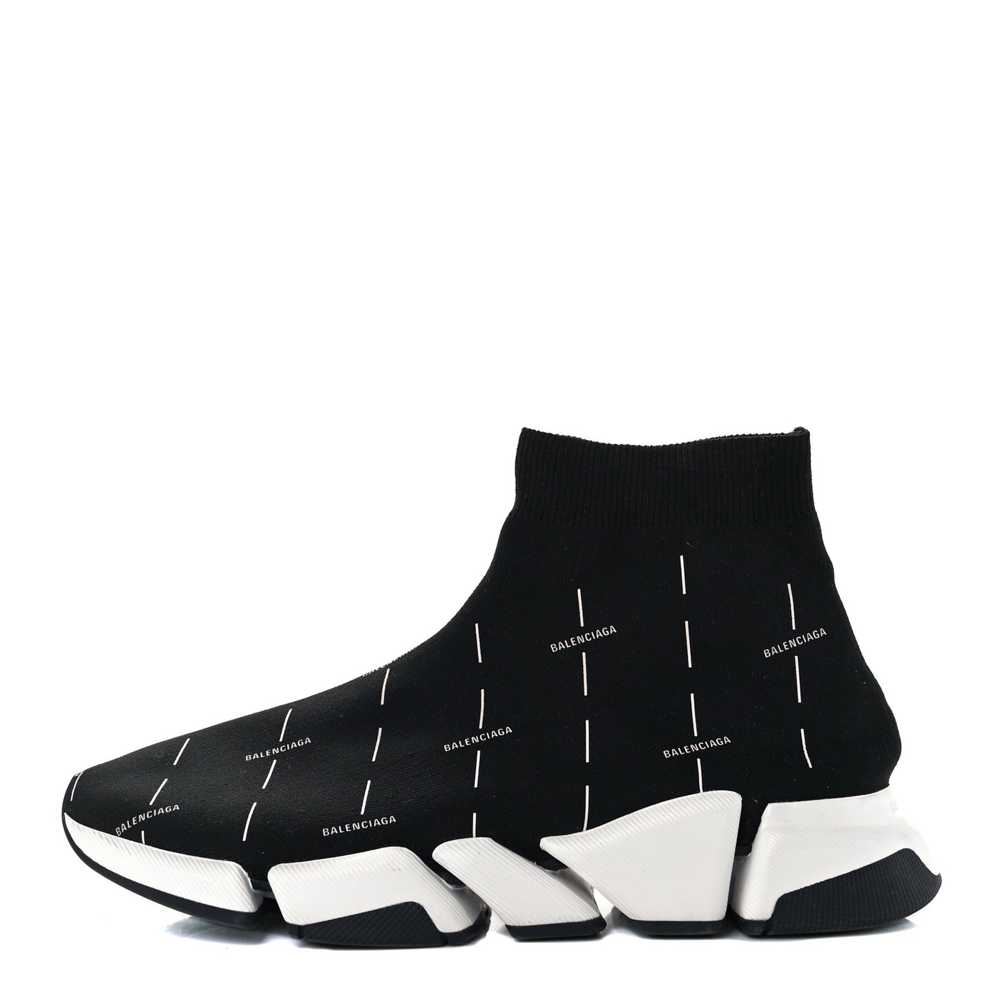 Technical 3D Recycled Knit Allover Logo Licence Print Mens Speed 2.0 Sneakers 45 Black White