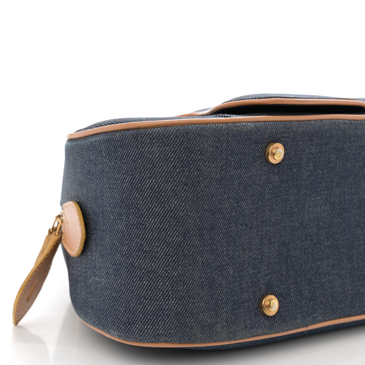 Denim Calfskin Saddle Bowler Blue
