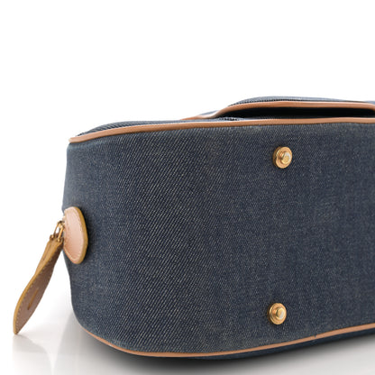 Christian Dior Denim Calfskin Saddle Bowler Blue 9 of 13