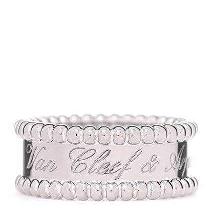 Van Cleef & Arpels 18K White Gold Perlee Signature Ring 50 5.25 1 of 5