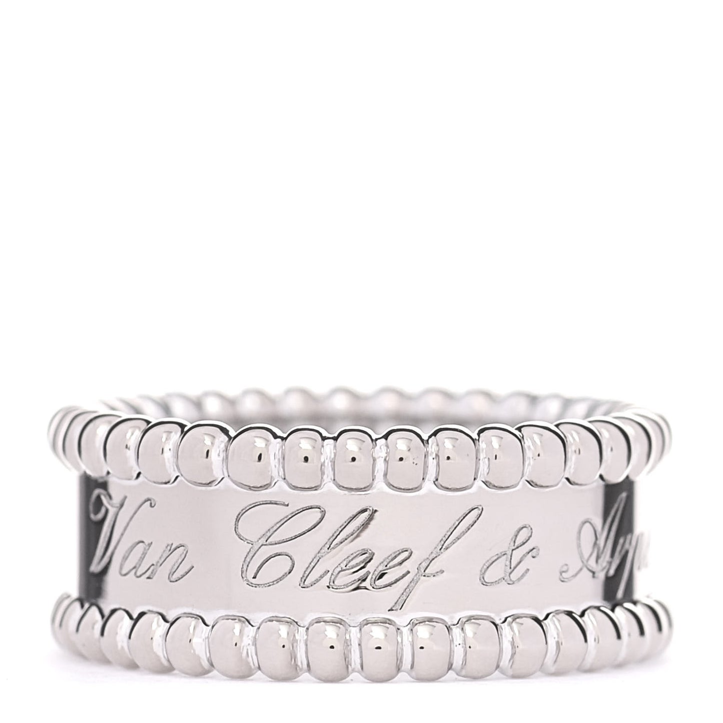 18K White Gold Perlee Signature Ring 50 5.25