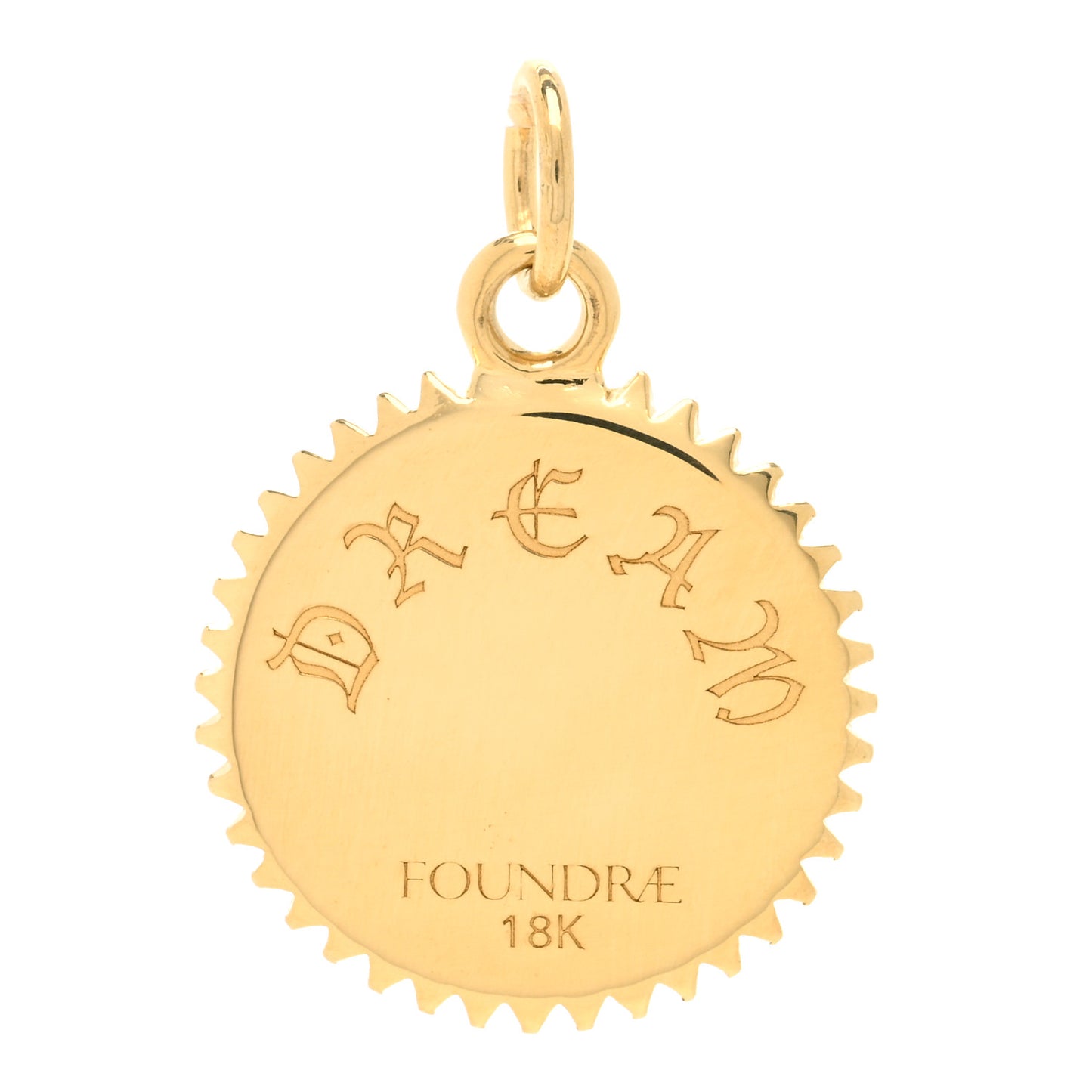 18K Yellow Gold Diamond Baby Dream Medallion Pendant