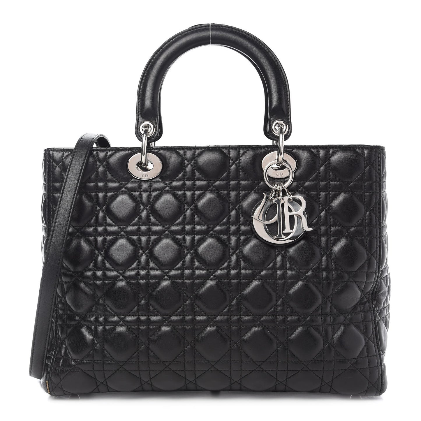 Lambskin Cannage Large Lady Dior Black