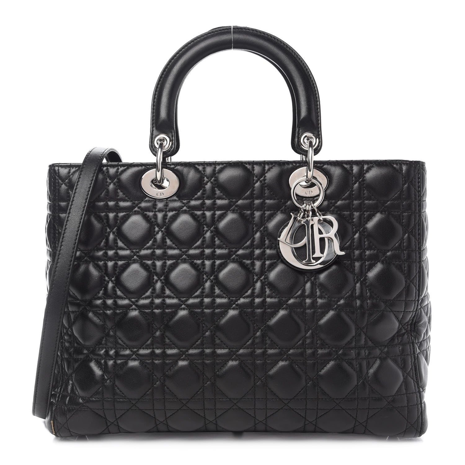 Christian Dior Lambskin Cannage Large Lady Dior Black 1 of 11