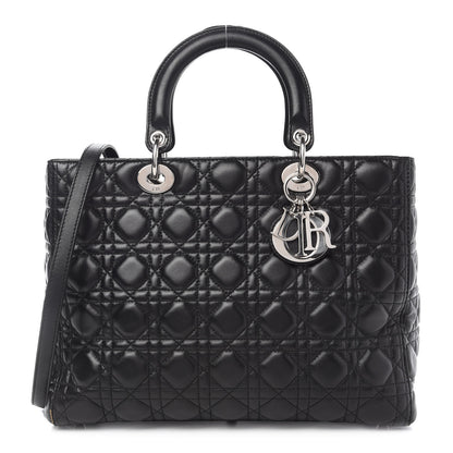 Christian Dior Lambskin Cannage Large Lady Dior Black 1 of 11