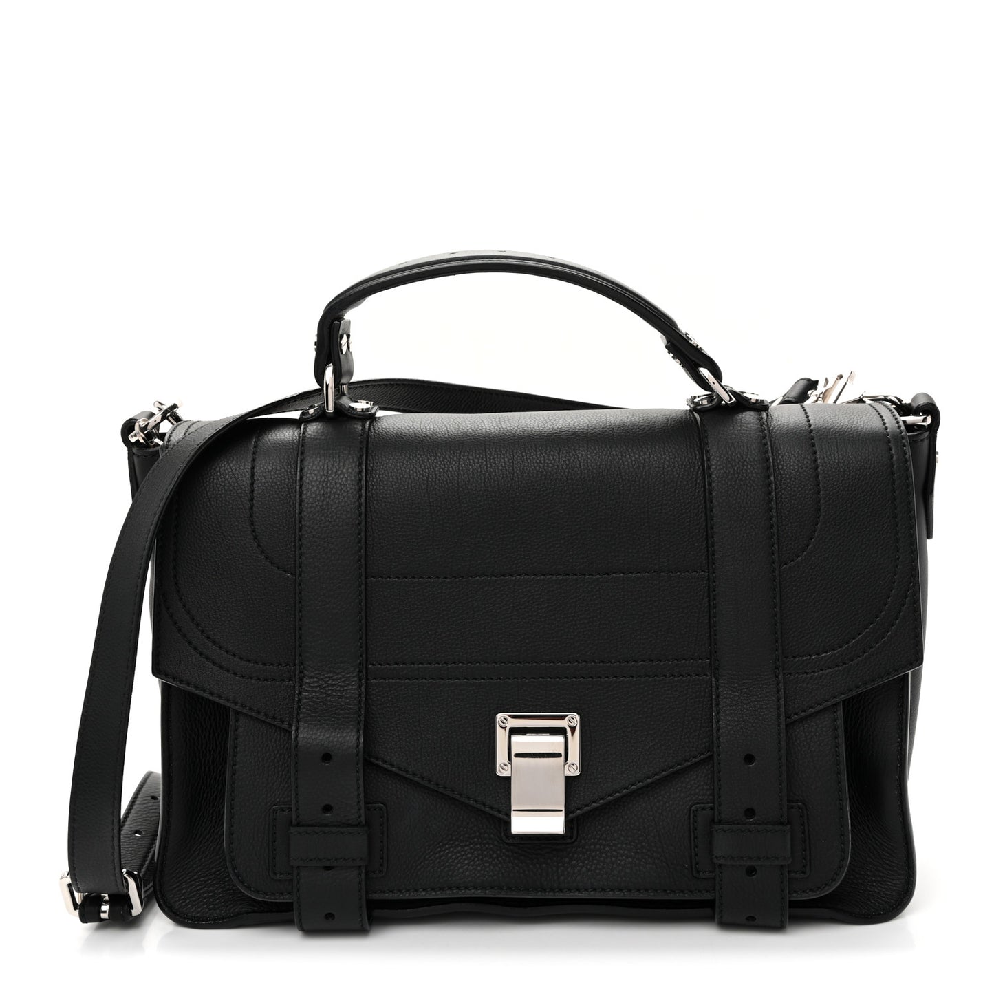 Soft Grainy Calfskin Medium PS1 Satchel Black