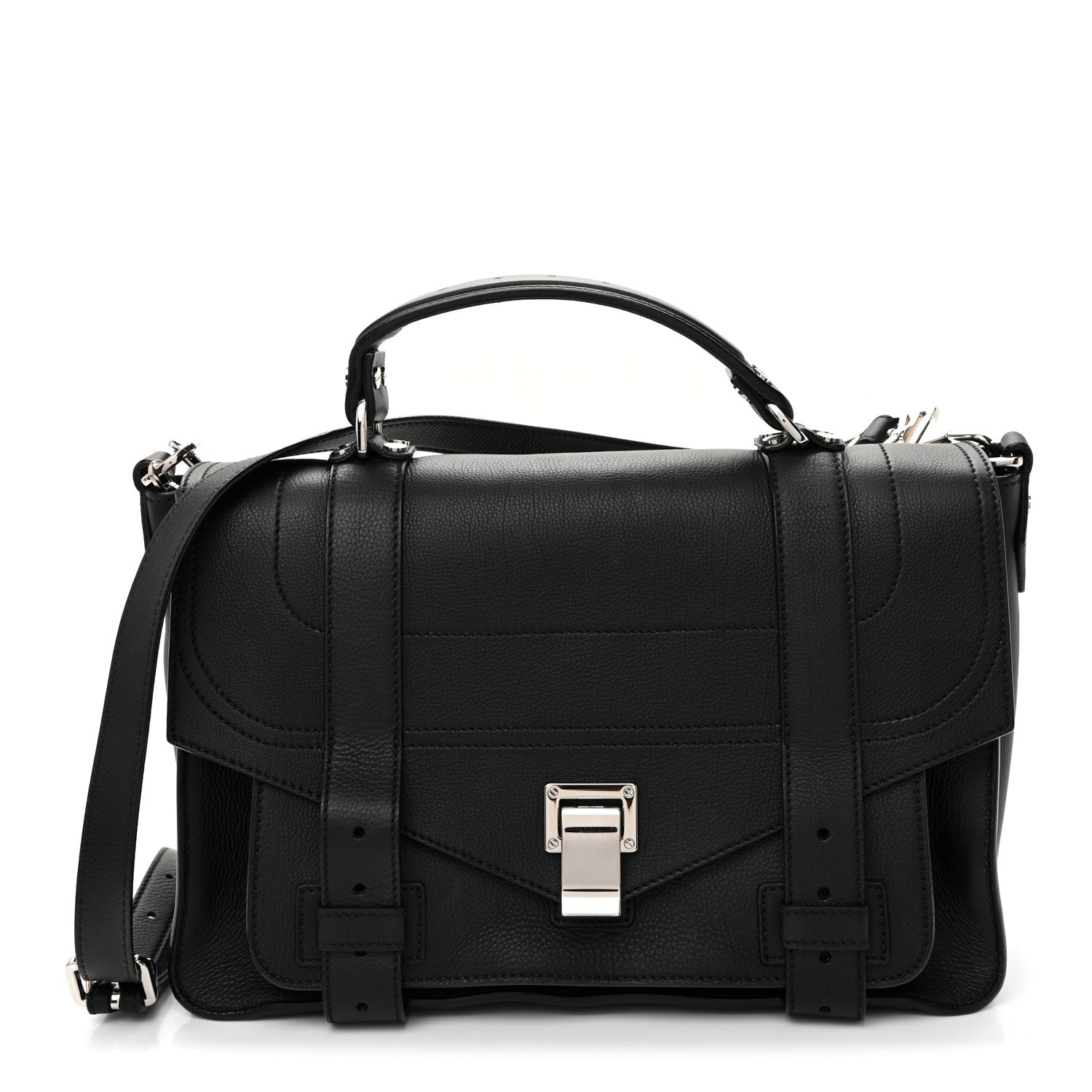 Proenza Schouler Soft Grainy Calfskin Medium PS1 Satchel Black 1 of 9