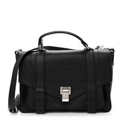 Proenza Schouler Soft Grainy Calfskin Medium PS1 Satchel Black 1 of 9