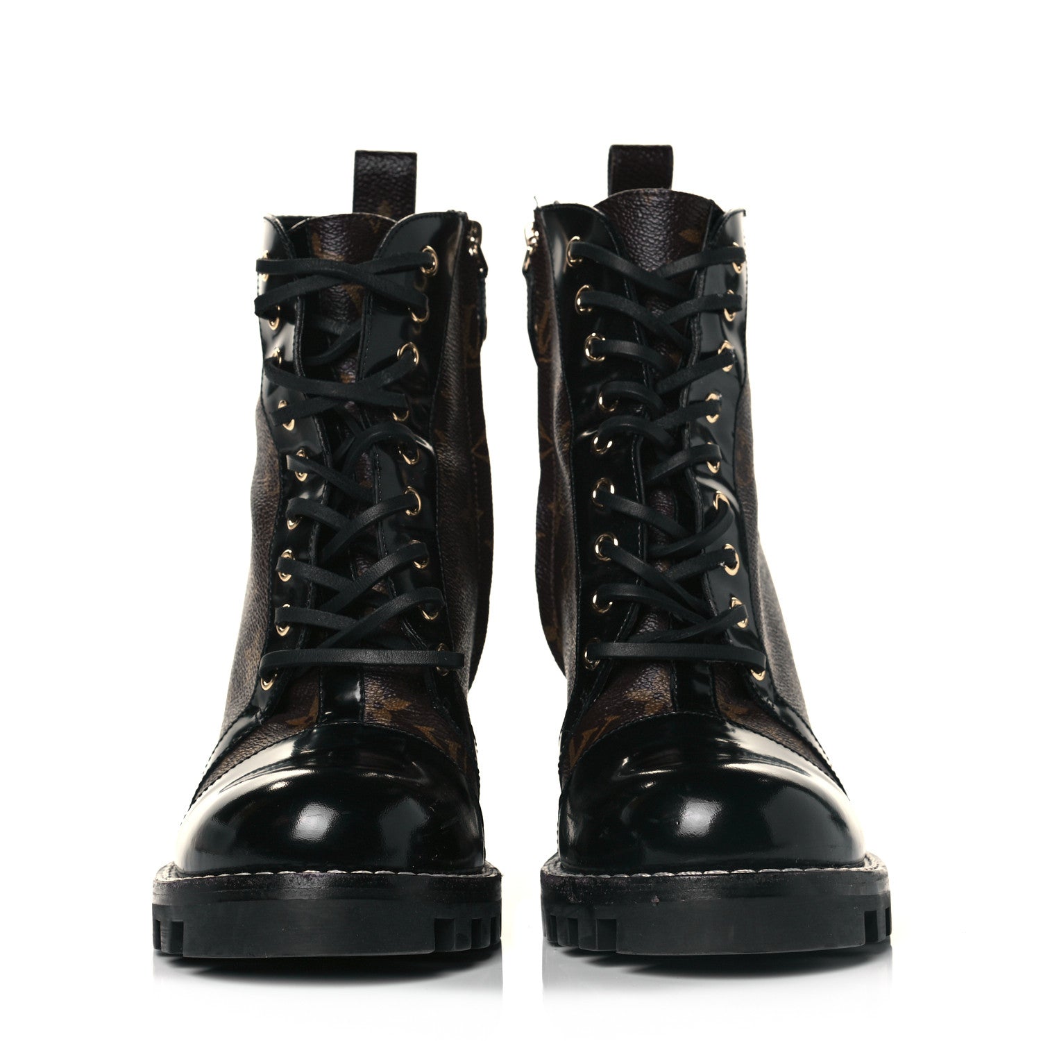 Louis Vuitton Patent Calfskin Monogram Star Trail Ankle Boots 41 Black 3 of 9