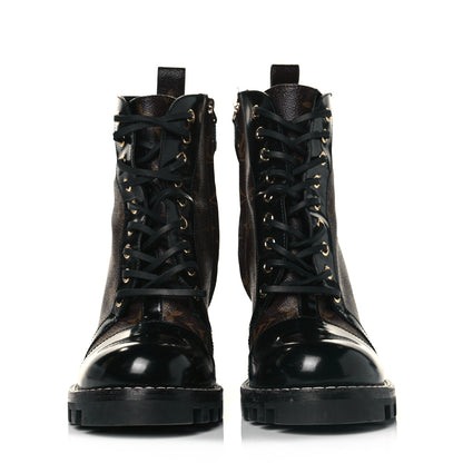 Louis Vuitton Patent Calfskin Monogram Star Trail Ankle Boots 41 Black 3 of 9