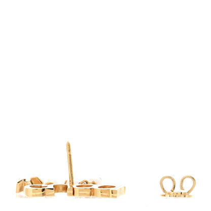 Gucci Metal Crystal Pearl Script Drop Single Earring Gold 3 of 4