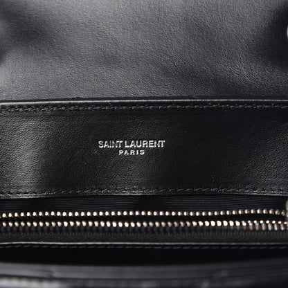 Saint Laurent Calfskin Y Quilted Monogram Small Loulou Chain Satchel Black 5 of 10