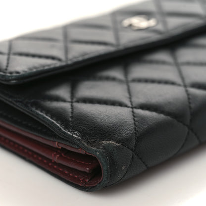 Chanel Lambskin Quilted Long Flap Wallet Black 9 of 13