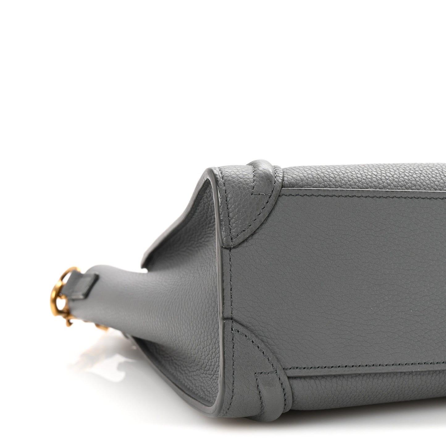Drummed Calfskin Nano Luggage Kohl