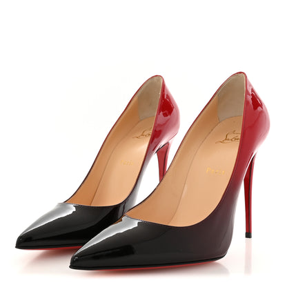 Christian Louboutin Patent Degrade Kate 100 Pumps 40.5 Black Red 4 of 7