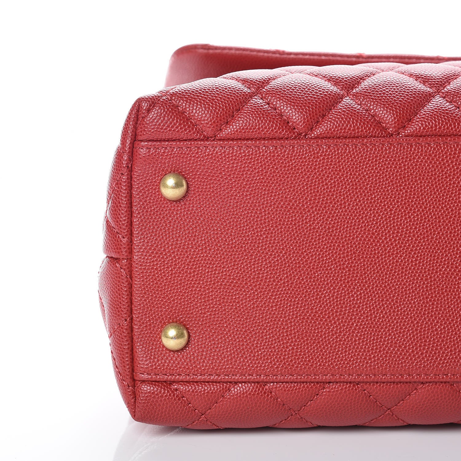 Chanel Caviar Quilted Medium Coco Handle Flap Red 6 of 11